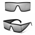 The new one-piece big square sunglasses female tide personality steel ball punk sunglasses glasses men S9051