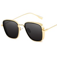 New fashion square iron man sunglasses men and women tide thick edge metal sunglasses glasses S9053