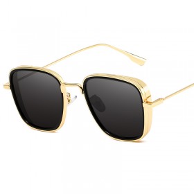 New fashion square iron man sunglasses men and women tide thick edge metal sunglasses glasses S9053