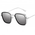 New fashion square iron man sunglasses men and women tide thick edge metal sunglasses glasses S9053