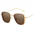 New fashion square iron man sunglasses men and women tide thick edge metal sunglasses glasses S9053