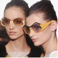 New ladies big frame sunglasses personality polygon shade glasses beat concave shape sunglasses S8052
