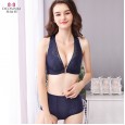 New front buckle vest style large size bra set cross beauty back gather bra adjustment type push up lingerie