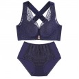 New front buckle vest style large size bra set cross beauty back gather bra adjustment type push up lingerie