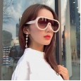 New fashion conjoined big frame sunglasses men and women trendy street shooting sunglasses oval wild glasses S9042