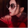 New ladies round fashion sunglasses trend temperament pearl embellished sunglasses metal frame sunglasses
