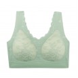 Thailand Latex 2.0 lace seamless underwear ladies sports vest large size sexy no steel ring sleep bra