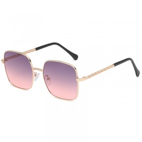 Large frame square metal chain clause sunglasses female tide street shot sunglasses men fashion glasses S9036