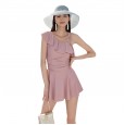 Swimsuit female new one-piece skirt swimsuit large size was thin flat angle conservative hot spring one-piece swimsuit