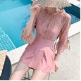 Swimsuit female new small fragrant wind one-piece skirt swimsuit female cover belly slim thin conservative hot spring swimsuit