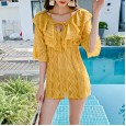 Swimsuit female style sexy lace split cover belly was thin spa bikini set three-piece