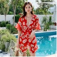 One-piece swimsuit female new small fragrance style conservative slimming cover belly small chest gather bikini hot spring swimsuit