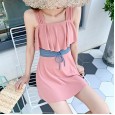 One-piece swimsuit female small fresh new wind cover belly was thin conservative swimsuit skirt hot spring bikini