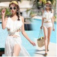 New swimsuit female split bikini three-piece swimsuit female small chest gathered sexy hot spring swimsuit