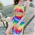 New swimsuit female sense small chest gathered split bikini three-piece set was thin bubble hot spring swimsuit female