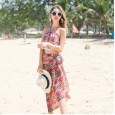 National wind swimsuit female new split cover belly conservative thin bikini three-piece spa resort swimsuit
