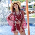 New three-point swimsuit female beach vacation hot spring lace sexy bikini split swimsuit three-piece suit