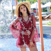 New three-point swimsuit female beach vacation hot spring lace sexy bikini split swimsuit three-piece suit