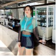 New sports swimsuit female conservative student split swimsuit three-piece suit was thin cover belly beach swimsuit female