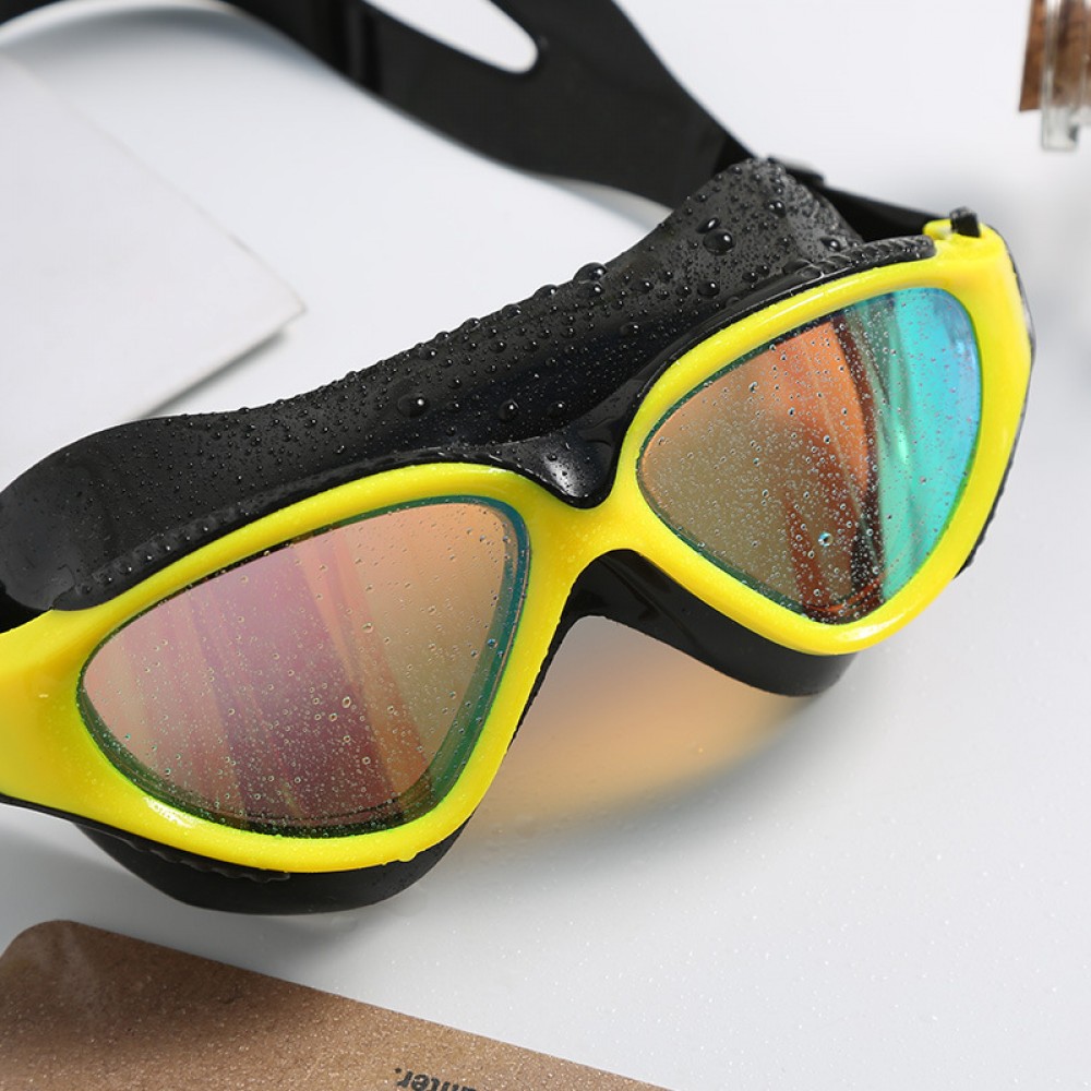 Swimming goggles eye protection big frame HD waterproof anti-fog swimming glasses men and women adult diving goggles equipment
