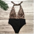 New one-piece swimsuit leopard print deep V one-piece swimsuit