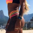 New women's swimwear popular sexy split plain fabric stitching striped swimsuit