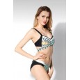 Swimsuit women's sexy split digital print cross bikini swimsuit