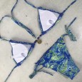 Swimsuit sexy split triangle bag popular lotus leaf flash bikini