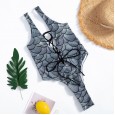 New one-piece swimsuit printed chest braided one-piece swimsuit female Xingcheng