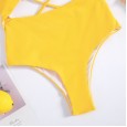 monokini swimsuit one-piece new solid color knotted bikini on the chest