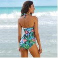 New flamboyant one-piece swimsuit plus size flower and bird printed swimsuit
