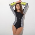 Sexy one-piece female swimsuit hot spring long-sleeved slim surf diving suit swimsuit 58