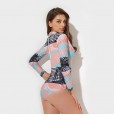 Sexy one-piece female swimsuit hot spring long-sleeved slim surfing diving suit swimsuit 67