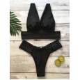 Bikini new black mesh swimsuit female sense swimsuit solid color