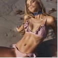 Swimsuit women's solid color ruffled bikini