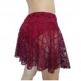 New ladies swim skirt seaside supplies lace hollow anti-glare solid color beach skirt