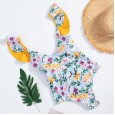 New one-piece swimsuit printed one-piece lotus leaf swimsuit women