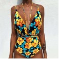 The new multicolor one-piece swimsuit straps printed one-piece swimsuit