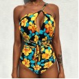 The new multicolor one-piece swimsuit straps printed one-piece swimsuit