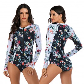 Surfing suit Siamese long-sleeved female swimsuit hot spring swimsuit diving suit 7740