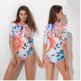 Sexy one-piece female swimsuit hot spring long-sleeved slim surf diving suit swimsuit 64