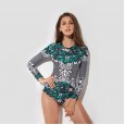 Sexy one-piece female swimsuit hot spring long-sleeved slim surf diving suit swimsuit 68