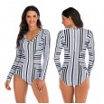 One-piece long-sleeved surfing suit sunscreen female swimsuit hot spring diving suit sexy swimsuit 7774
