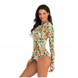 One-piece long-sleeved surfing suit sunscreen female swimsuit hot spring diving suit sexy swimsuit 7780