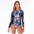 Split long-sleeved surfing suit sunscreen female swimsuit hot spring diving suit swimsuit 6608