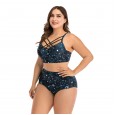Plus size bikini underwire big cup ladies swimsuit swimwear 8803