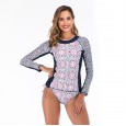 Split long-sleeved surfing suit sunscreen female swimsuit hot spring diving suit swimsuit 6601