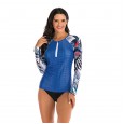 Leisure split long-sleeved surfing suit sunscreen female swimsuit hot spring diving suit swimsuit 7796