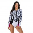 Surfing suit Siamese long-sleeved female swimsuit hot spring swimsuit diving suit 7736