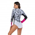Surfing suit Siamese long-sleeved female swimsuit hot spring swimsuit diving suit 7736